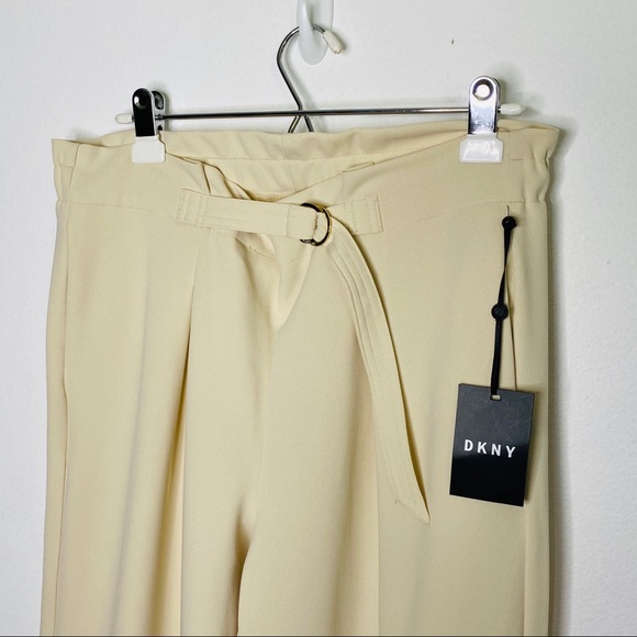 ☑️DKNY Womens Wheat Stretchy Wide Leg Trousers FLYP - Picture 5 of 15